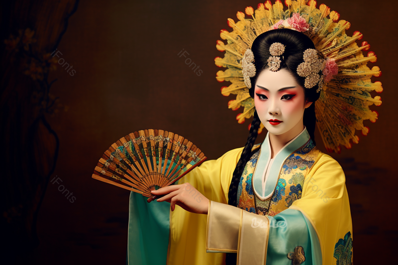 国粹京剧贵妃手拿扇子表演形象,高清,摄影图,摄影图片,图片大全,摄影图免费下载